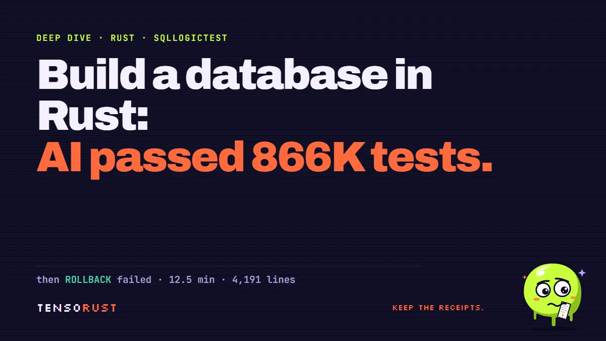 Build a database in Rust: AI passed 866K tests, then failed ROLLBACK