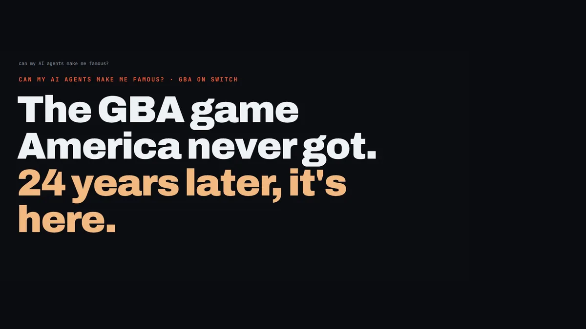 A GBA game America never got just hit Switch, 24 years late. 177.9K people showed up for it.