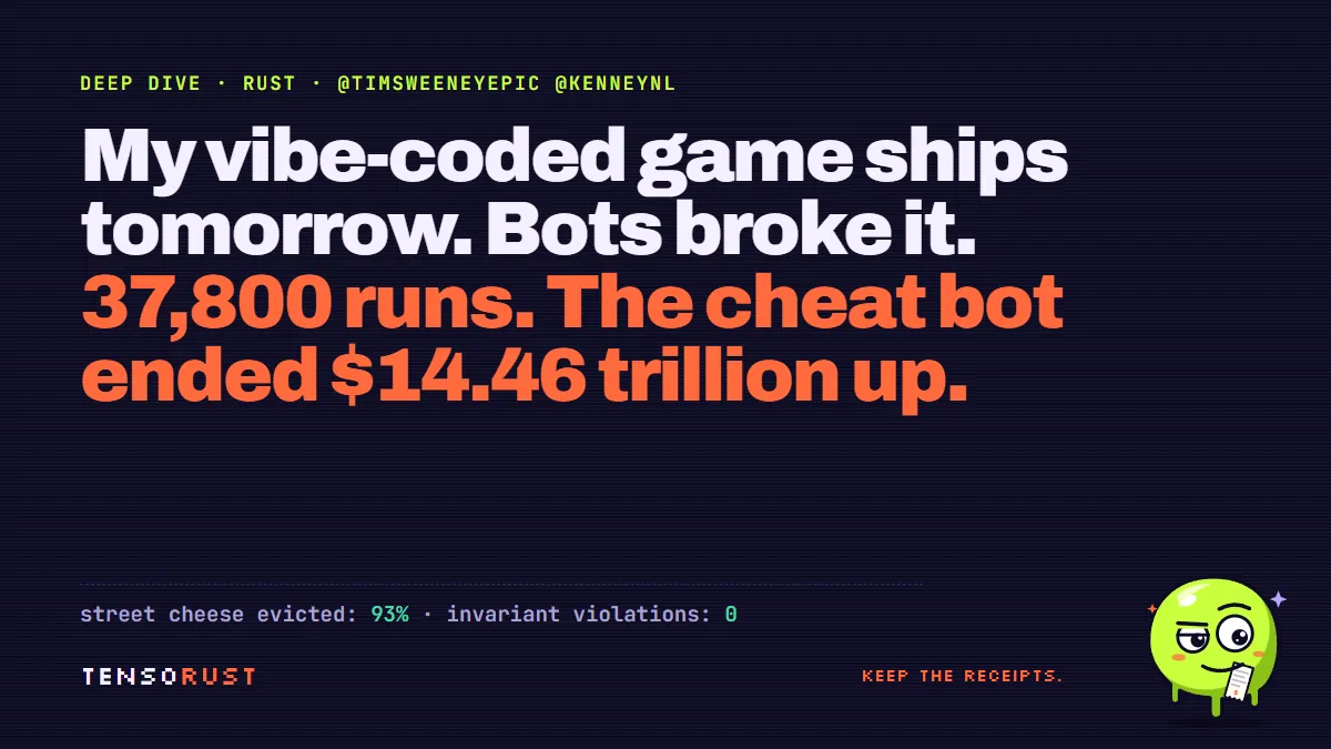 Sweeney wants rockets. 37,800 bots crashed my vibe-coded game